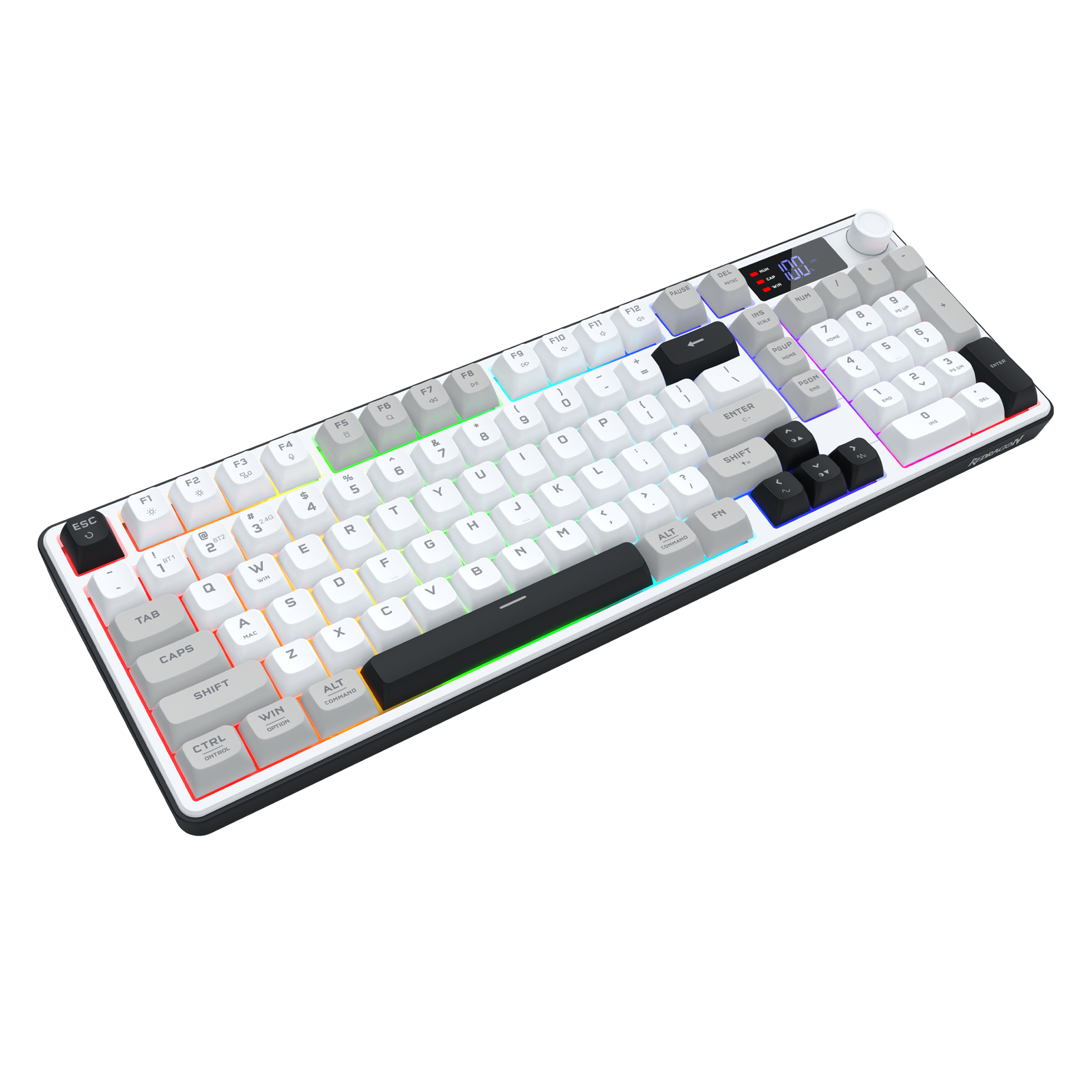 Redragon Aria Pro Wireless Keyboard White+Grey+Black (K527WGL-PRO)