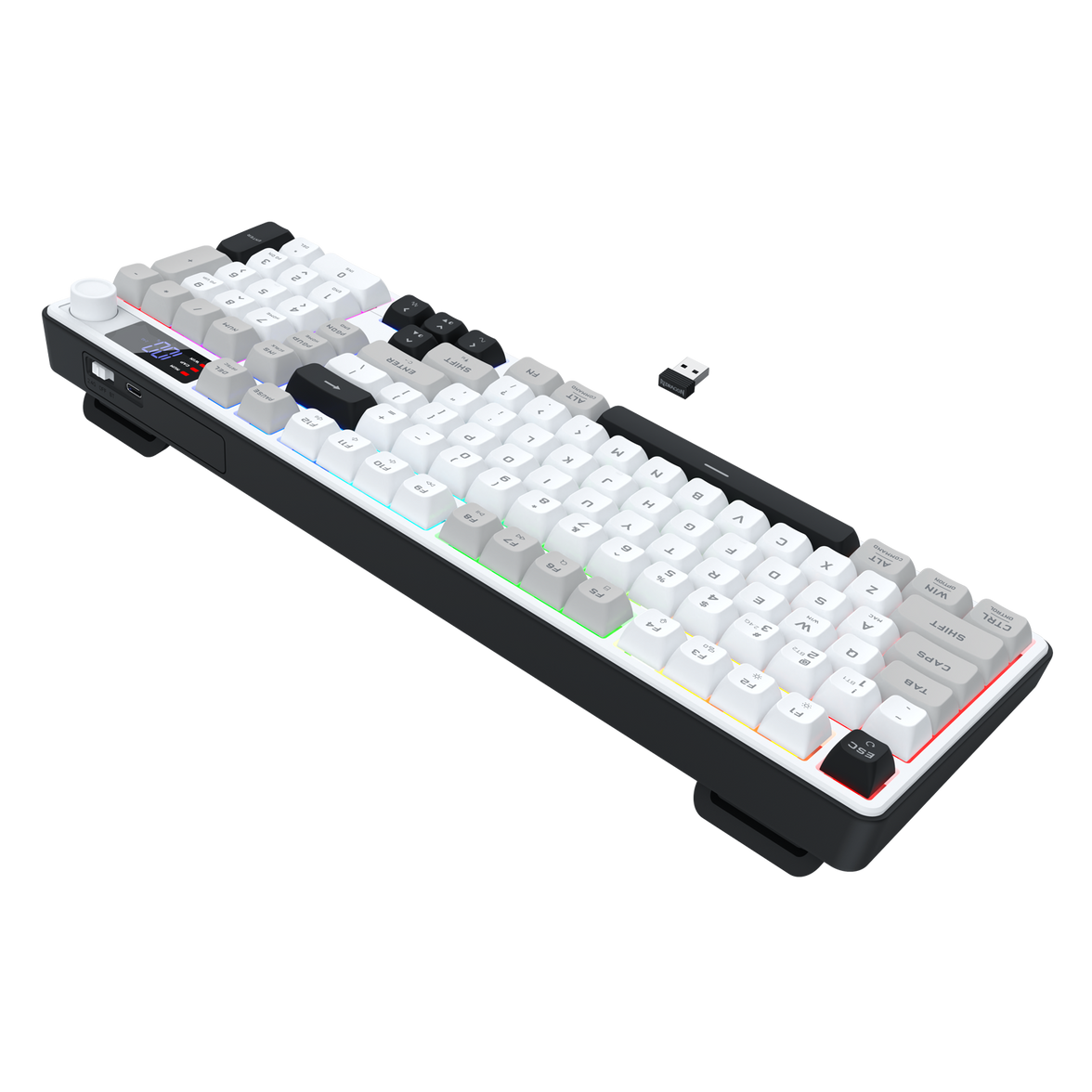 Redragon Aria Pro Wireless Keyboard White+Grey+Black (K527WGL-PRO)