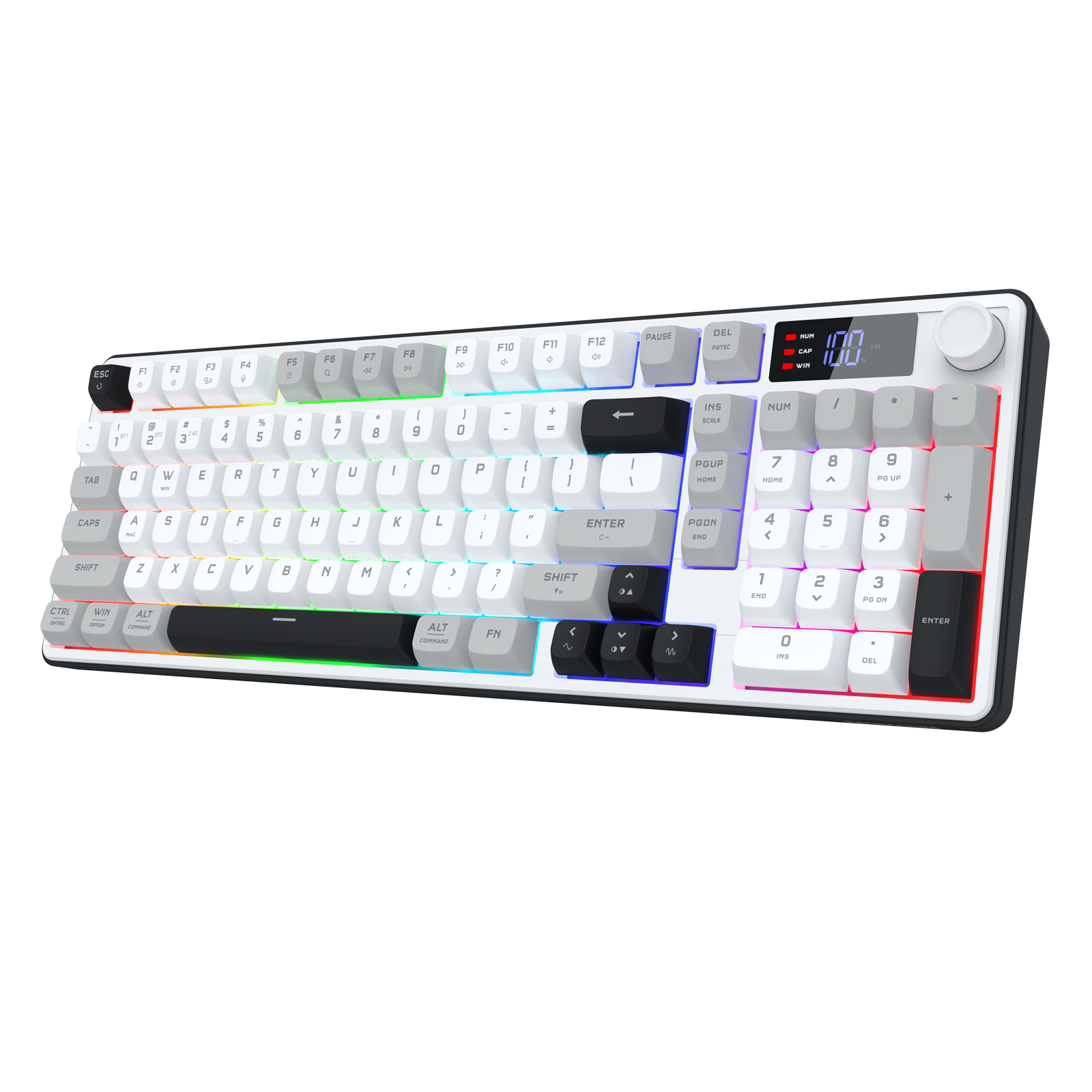 Redragon Aria Pro Wireless Keyboard White+Grey+Black (K527WGL-PRO)