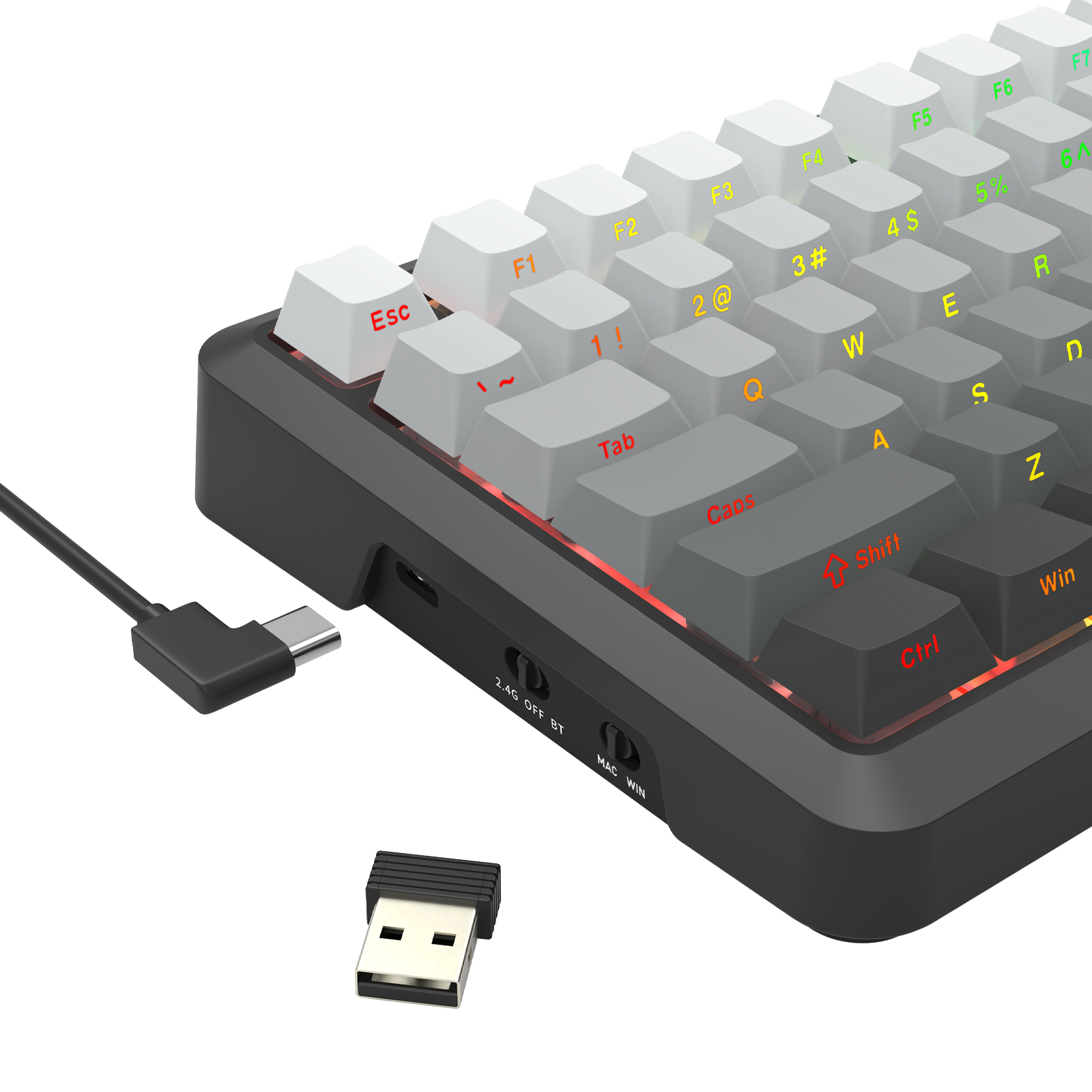 Redragon Bragi Pro Tri-Mode South Facing Mechanical Keyboard Gradient Gray (K688SP-RGB-PRO)