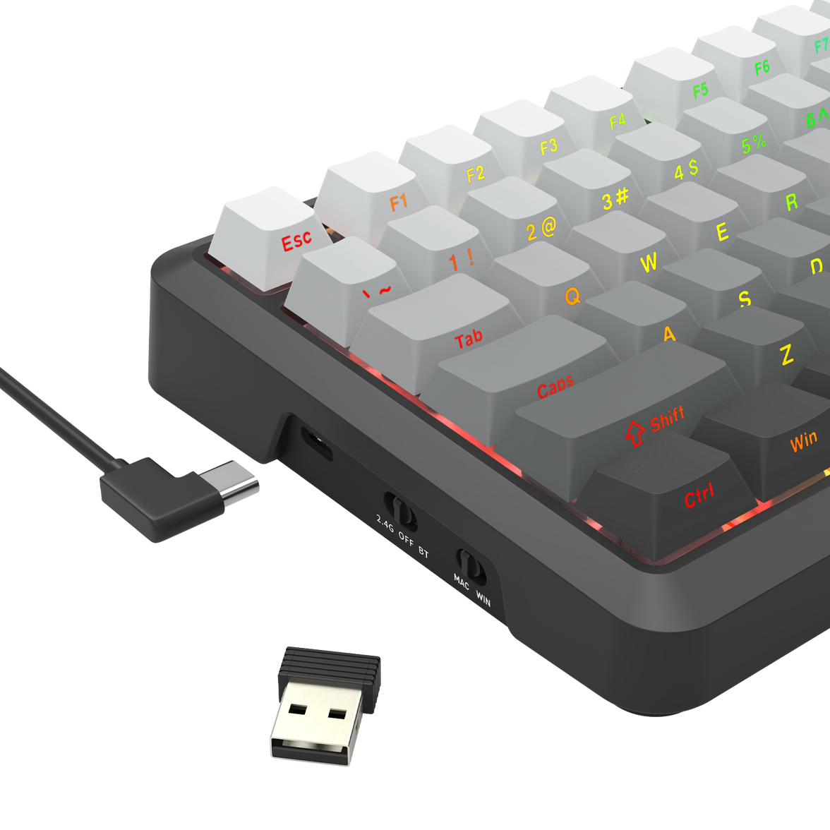 Redragon Bragi Pro Tri-Mode South Facing Mechanical Keyboard Gradient Gray (K688SP-RGB-PRO)