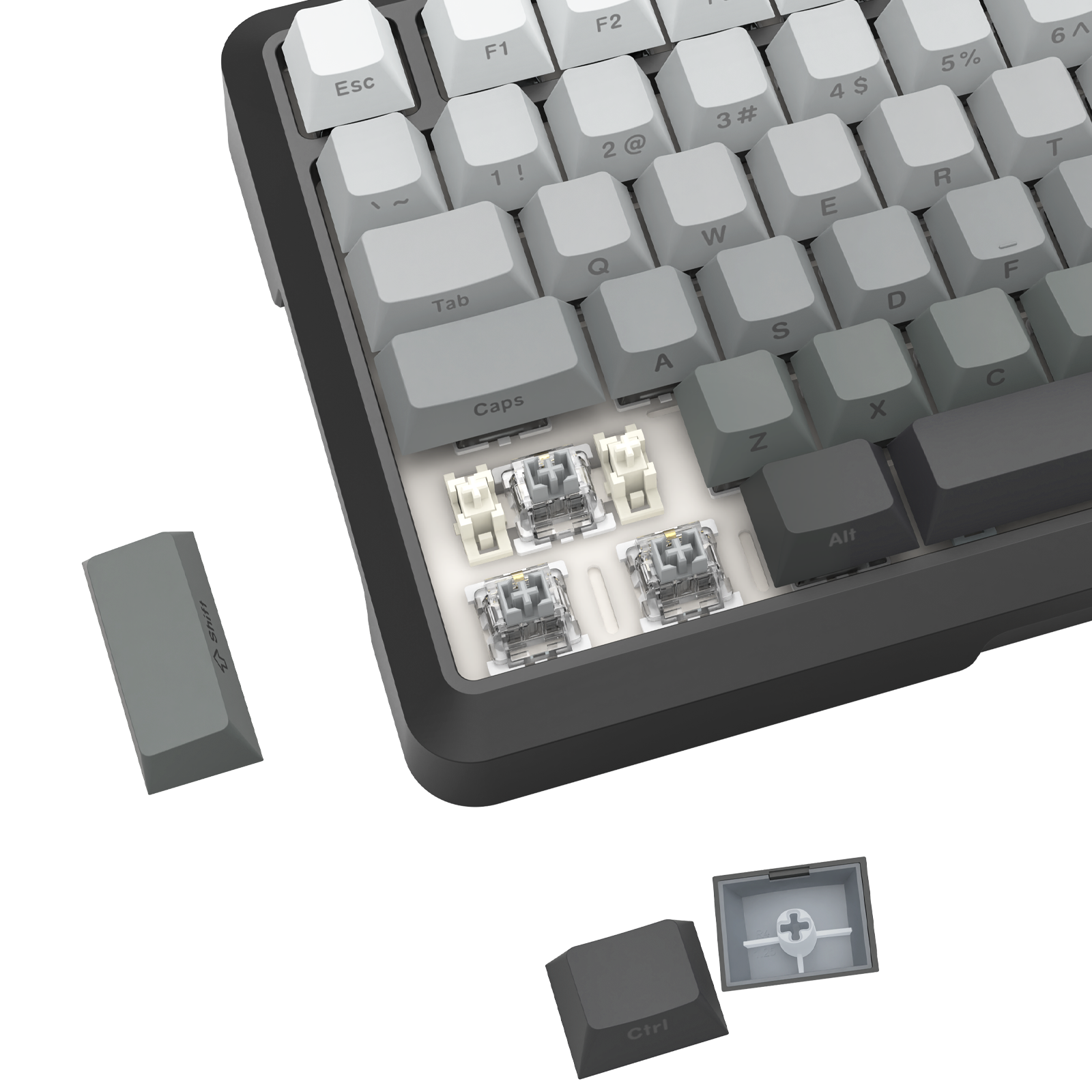 Redragon Bragi Pro Tri-Mode South Facing Mechanical Keyboard Gradient Gray (K688SP-RGB-PRO)