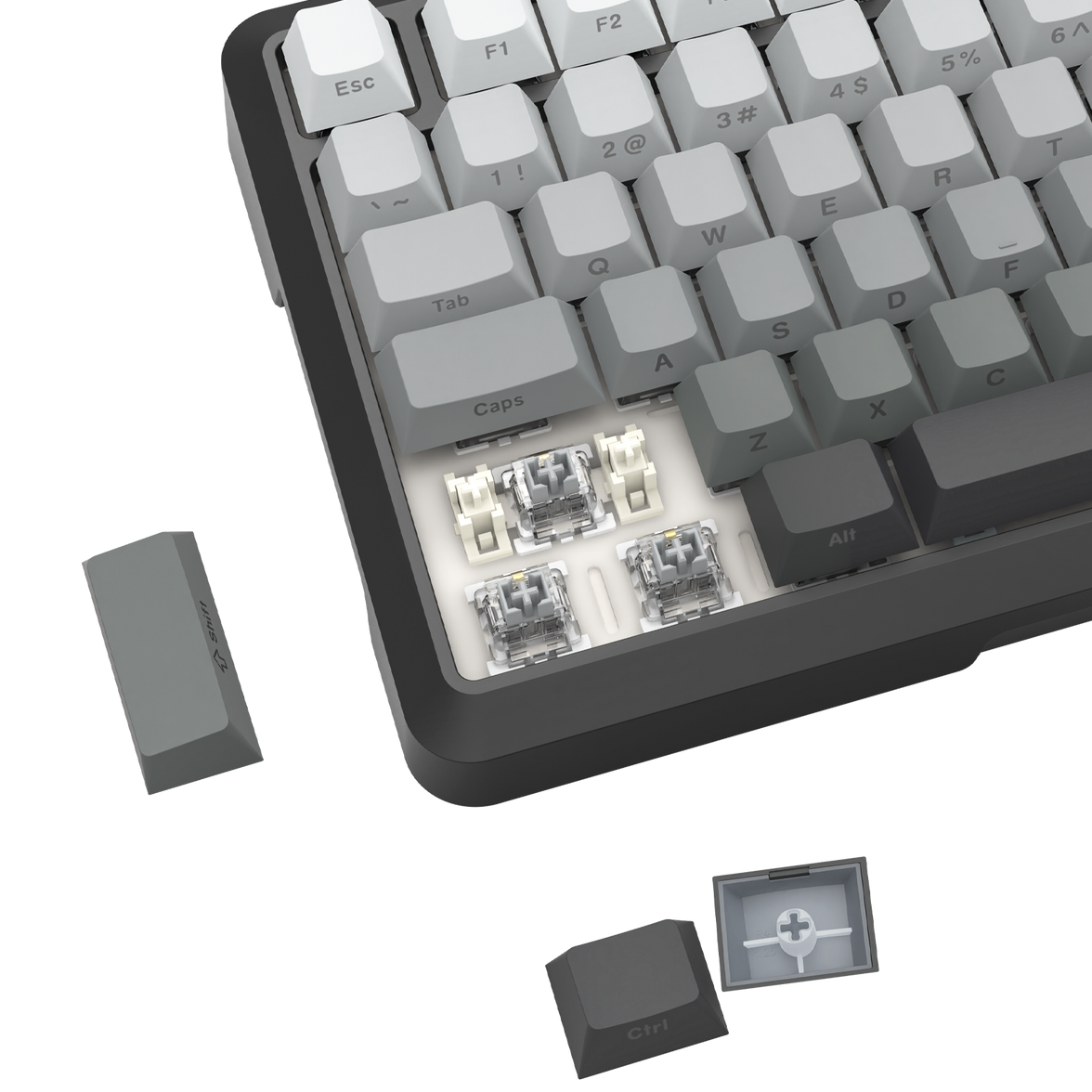 Redragon Bragi Pro Tri-Mode South Facing Mechanical Keyboard Gradient Gray (K688SP-RGB-PRO)