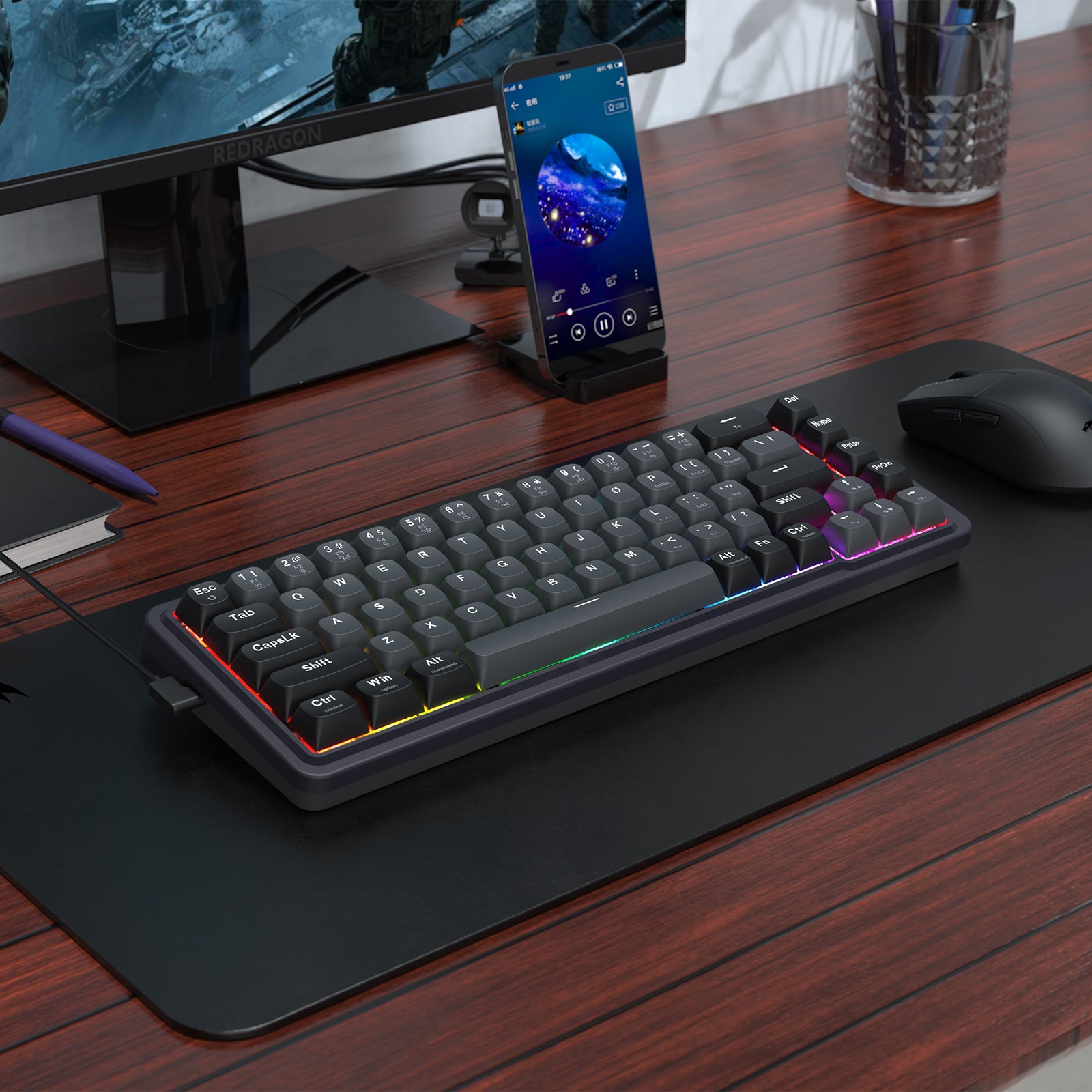 Redragon Nova Magnetic Switch  Wireless Gaming Keyboard (K709GB-RGB-M)