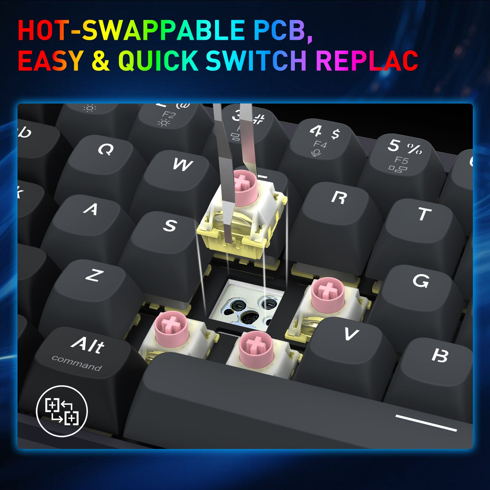 Redragon Nova Magnetic Switch  Wireless Gaming Keyboard (K709GB-RGB-M)