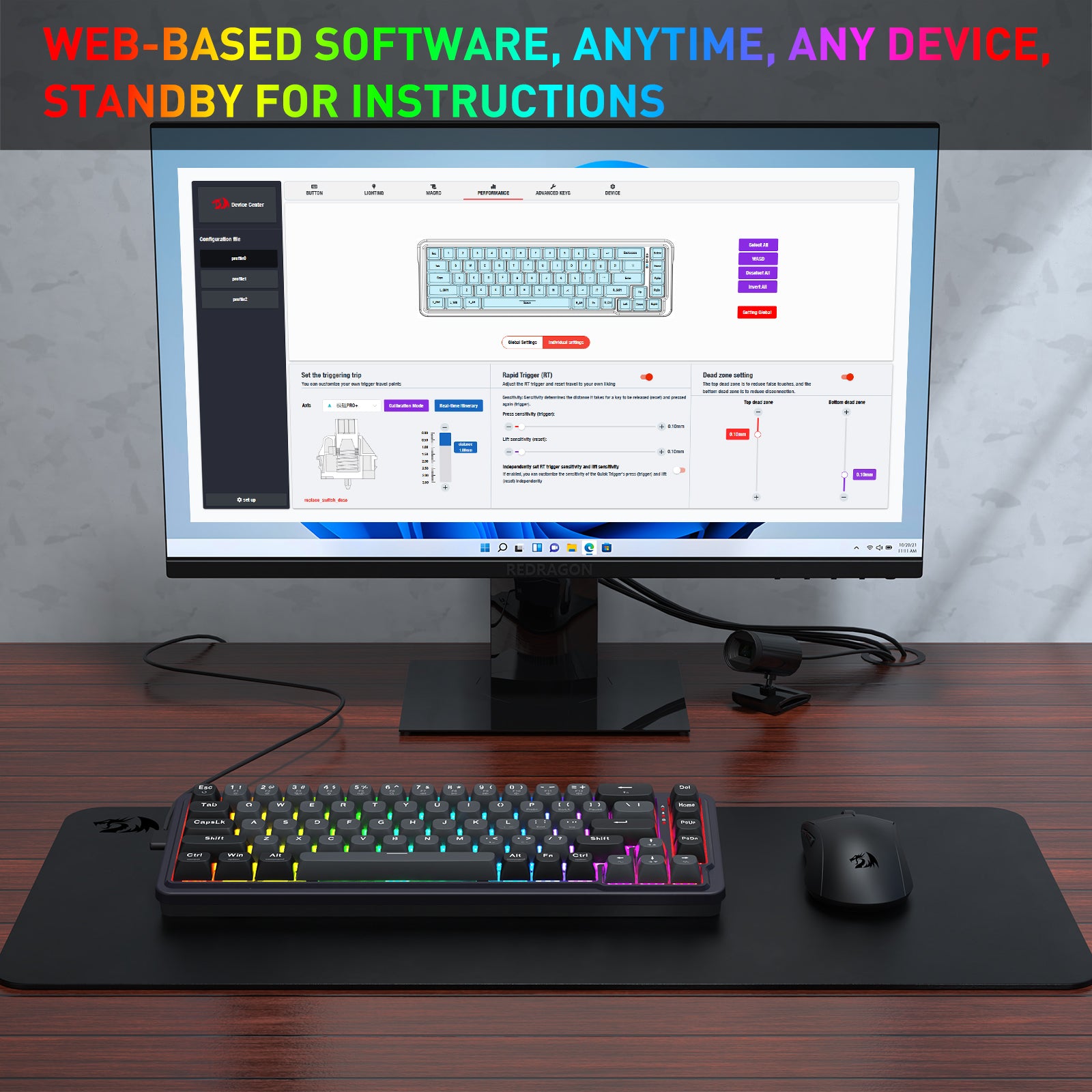 Redragon Nova Magnetic Switch  Wireless Gaming Keyboard (K709GB-RGB-M)