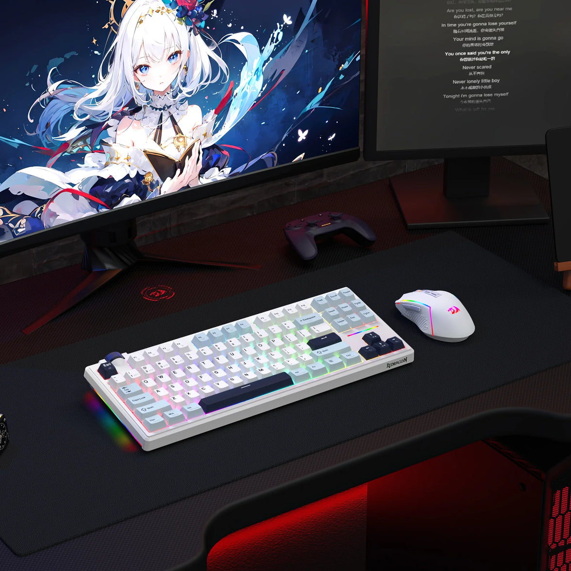 Redragon Cyclone Pro Wireless Gaming Keyboard White (K716WBL-RGB-PRO)