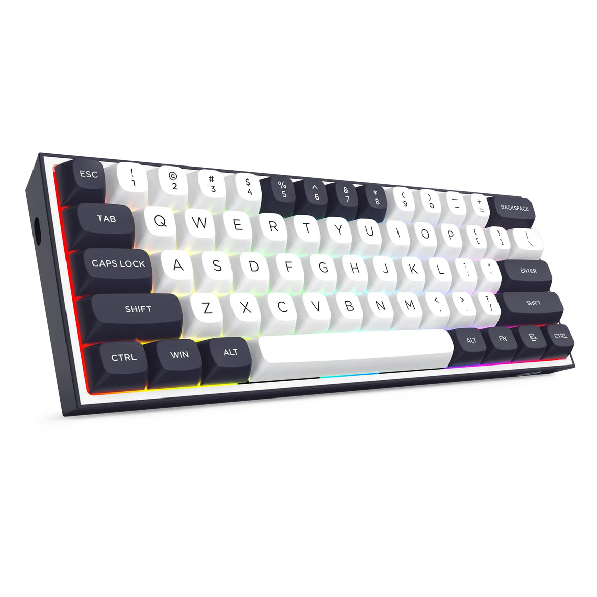 Redragon Alcor 60% Tri-Mode Wired Gaming Keyboard White-Black (RGD K717)