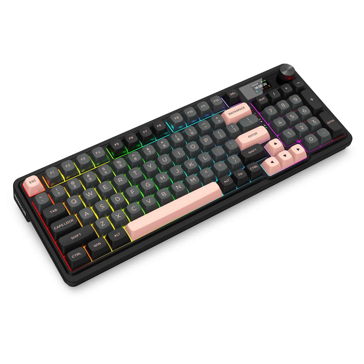 Redragon Galatin Pro w/ LCD Screen Grey+Black+Pink (K719GBP-RGB-PRO)