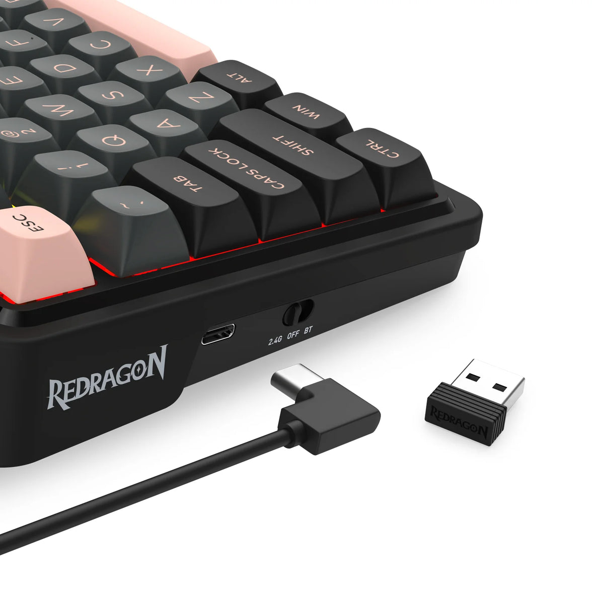Redragon Galatin Pro w/ LCD Screen Grey+Black+Pink (K719GBP-RGB-PRO)
