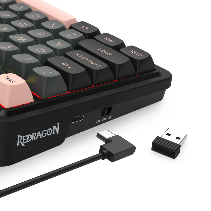 Extended Latin Pro Redragon Galatin Pro w/ LCD Screen Grey+Black+Pink (K719GBP-RGB-PRO)