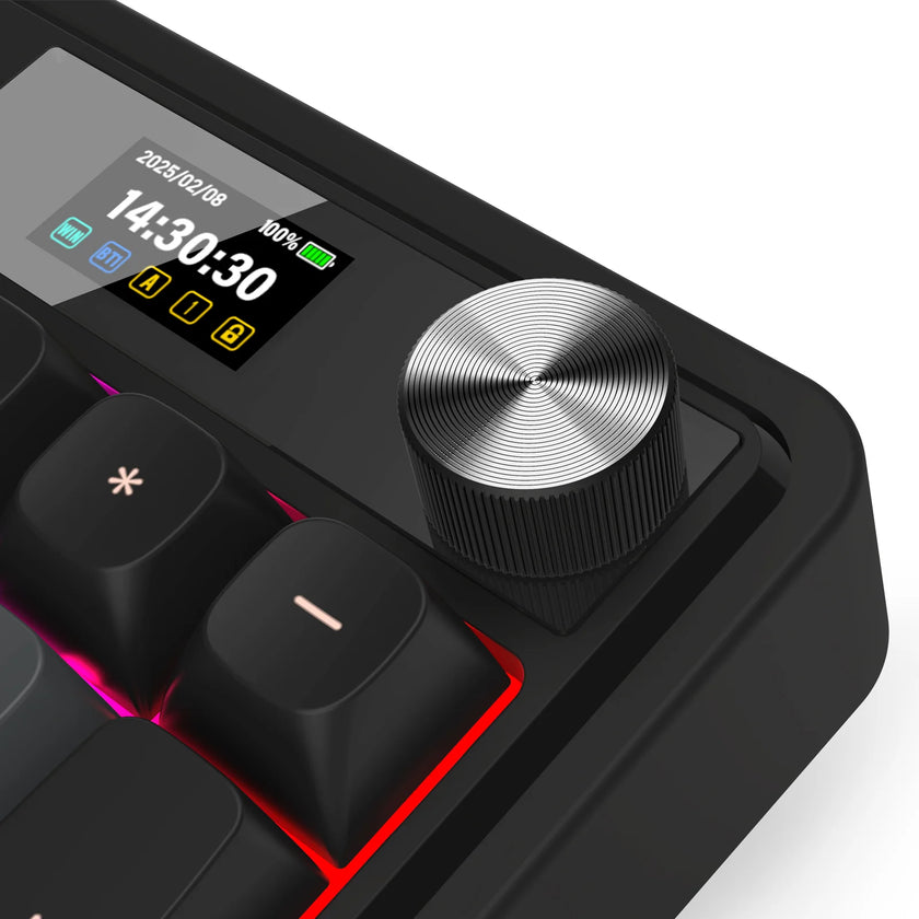 Extended Latin Pro Redragon Galatin Pro w/ LCD Screen Grey+Black+Pink (K719GBP-RGB-PRO)