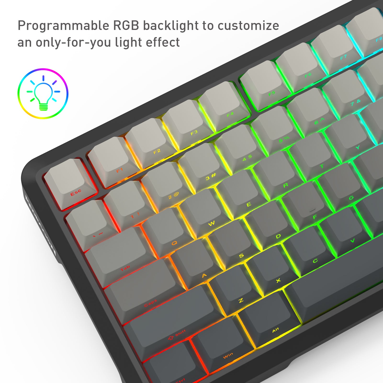 Redragon KEYBOARD WIRELESS (K724SP-RGB-PRO) BEHEMOTH PRO (GRADIENT GREY)