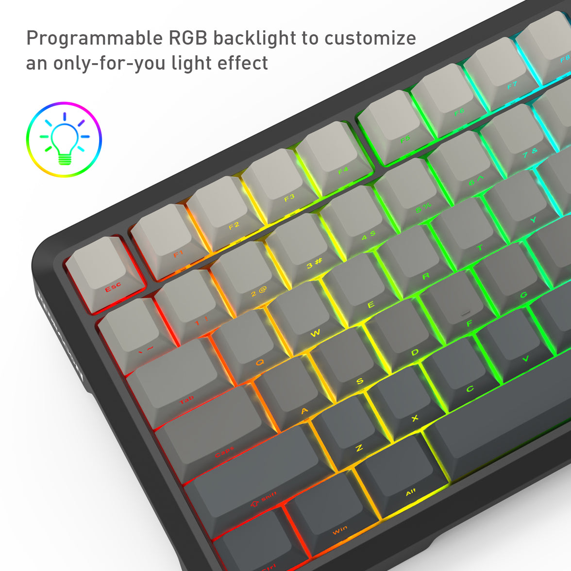 Redragon KEYBOARD WIRELESS (K724SP-RGB-PRO) BEHEMOTH PRO (GRADIENT GREY)