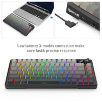 Redragon KEYBOARD WIRELESS (K724SP-RGB-PRO) BEHEMOTH PRO (GRADIENT GREY)