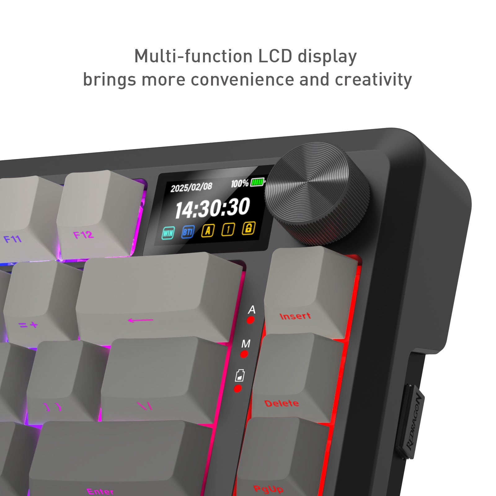 Redragon KEYBOARD WIRELESS (K724SP-RGB-PRO) BEHEMOTH PRO (GRADIENT GREY)