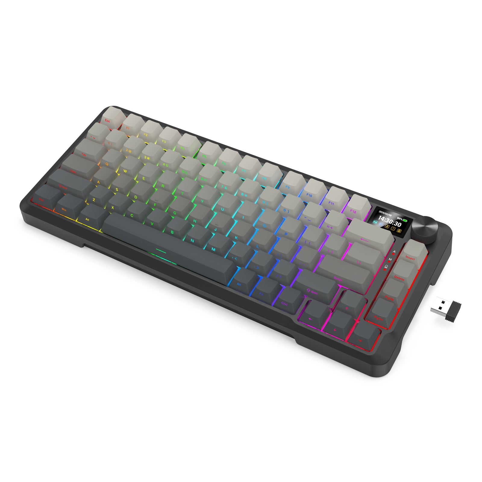 Redragon KEYBOARD WIRELESS (K724SP-RGB-PRO) BEHEMOTH PRO (GRADIENT GREY)