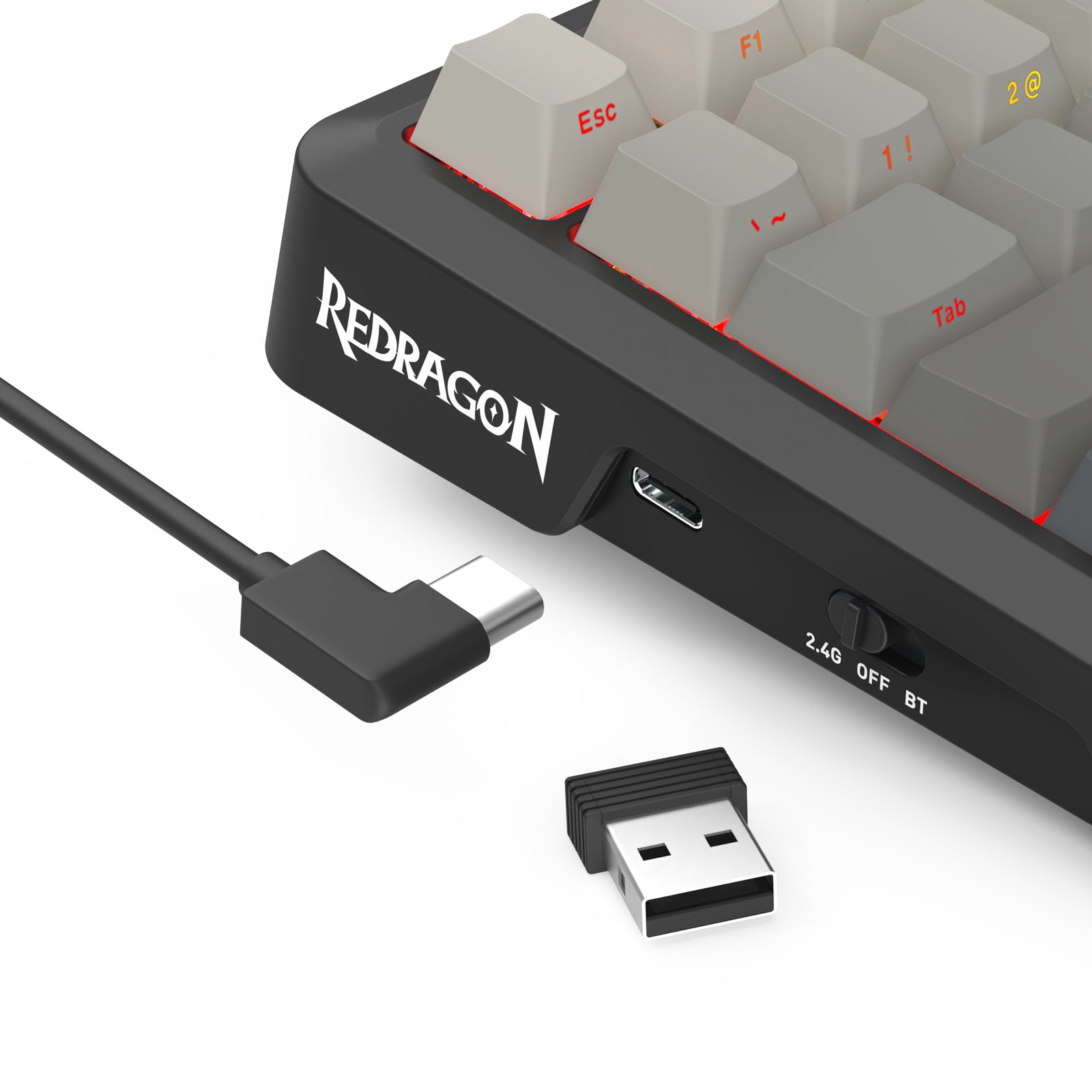 Redragon KEYBOARD WIRELESS (K724SP-RGB-PRO) BEHEMOTH PRO (GRADIENT GREY)