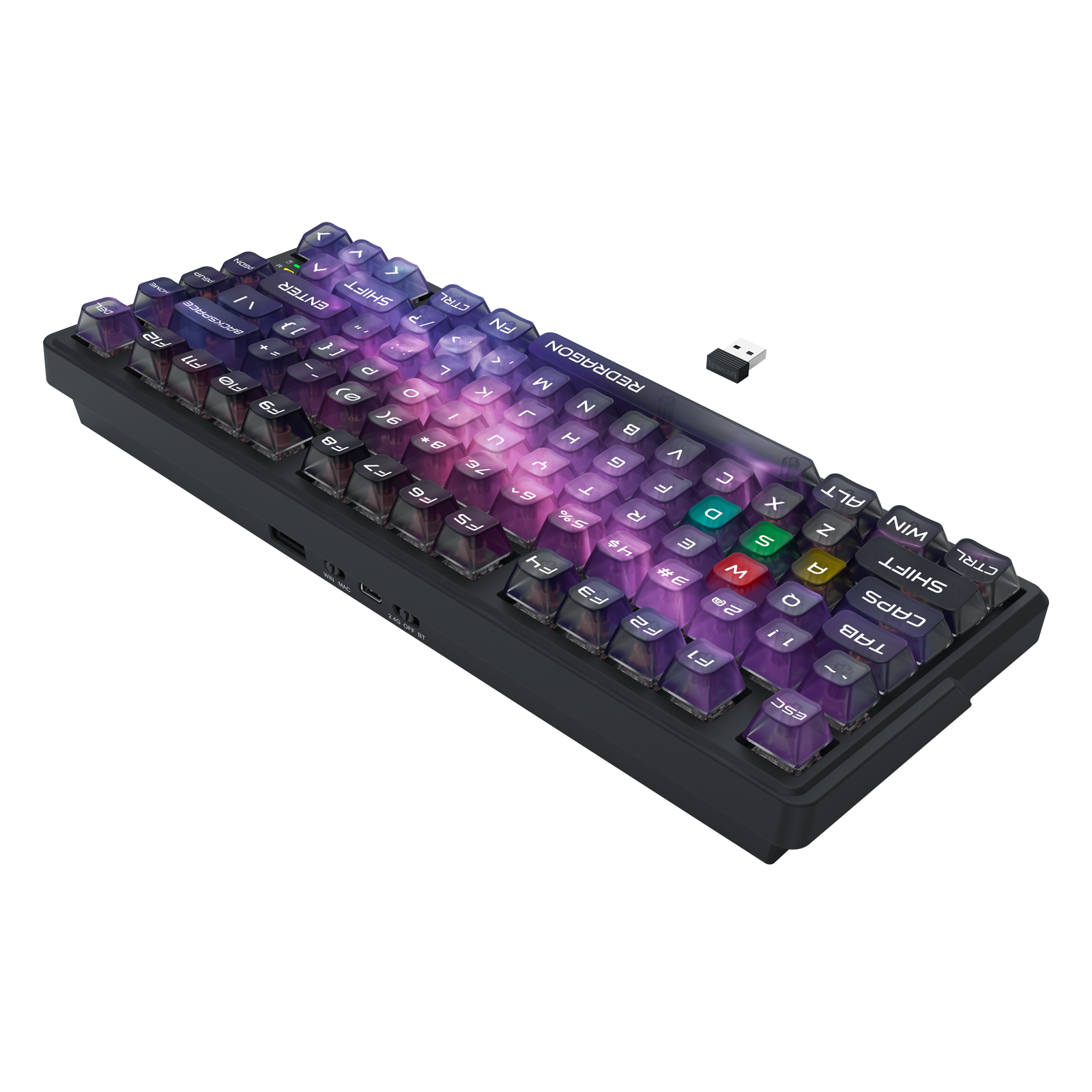 Redragon Barlette Magnetic Gaming Keyboard Amethyst Purple (K767-WL-M)