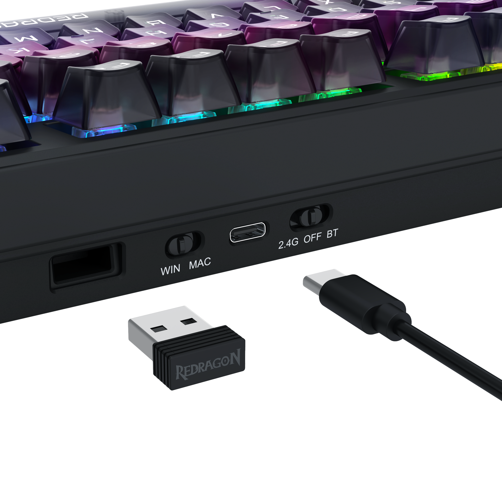Redragon Barlette Magnetic Gaming Keyboard Amethyst Purple (K767-WL-M)