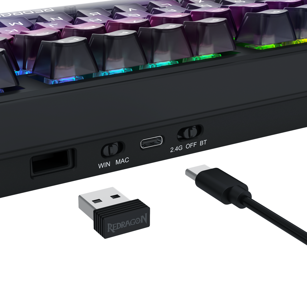 Redragon Barlette Magnetic Gaming Keyboard Amethyst Purple (K767-WL-M)