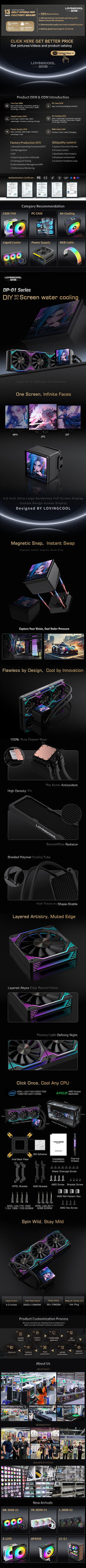 Lovingcool 360mm ARGB Liquid Cooler with LCD Screen
