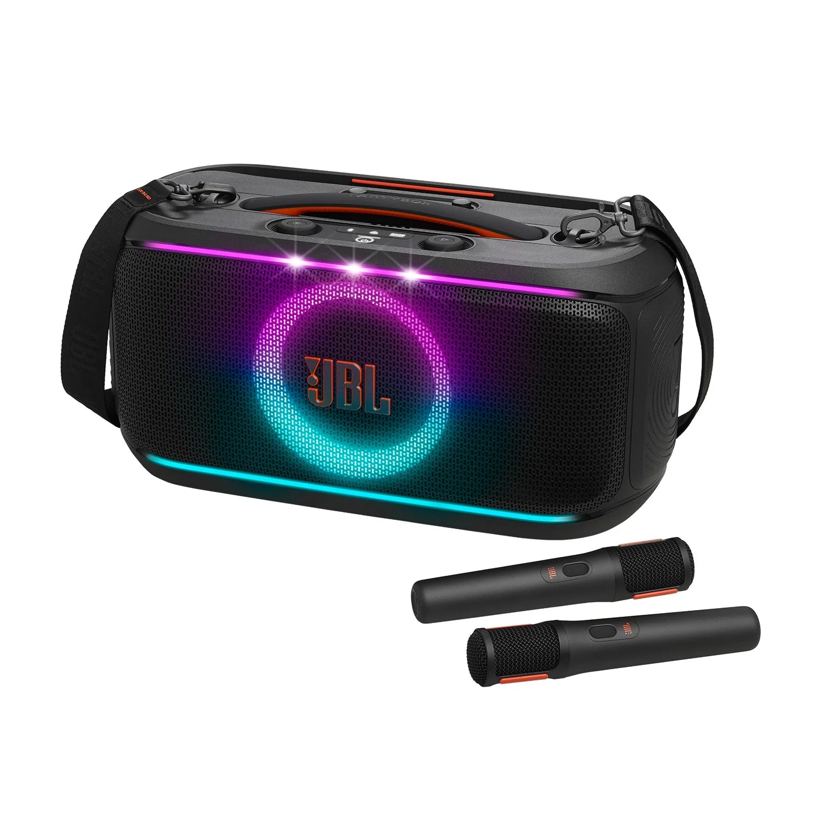 JBL PartyBox On-the-Go 2 bluetooth Speaker with Wireless Mic