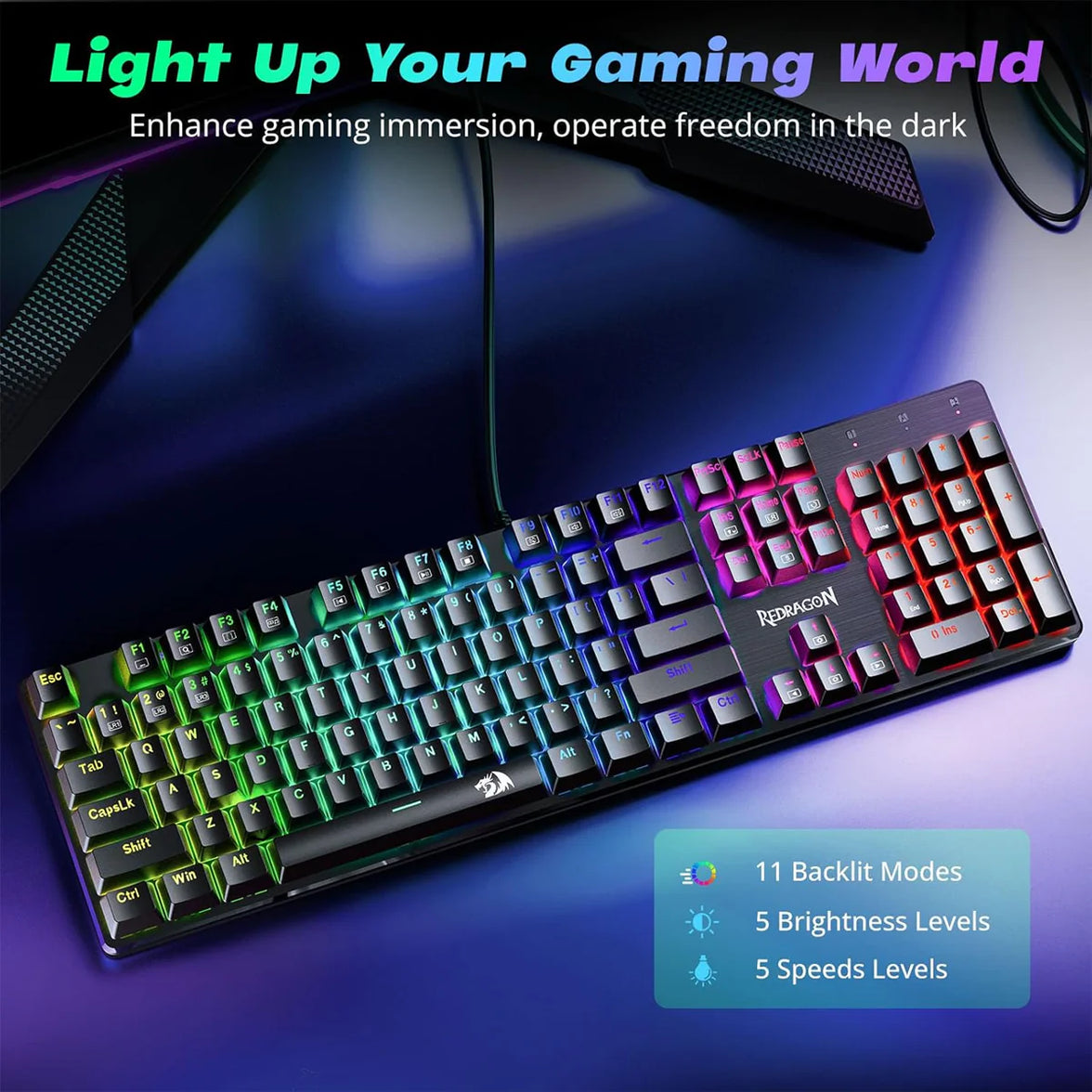 Redragon Sindri Wired Gaming Keyboard Black (K671)