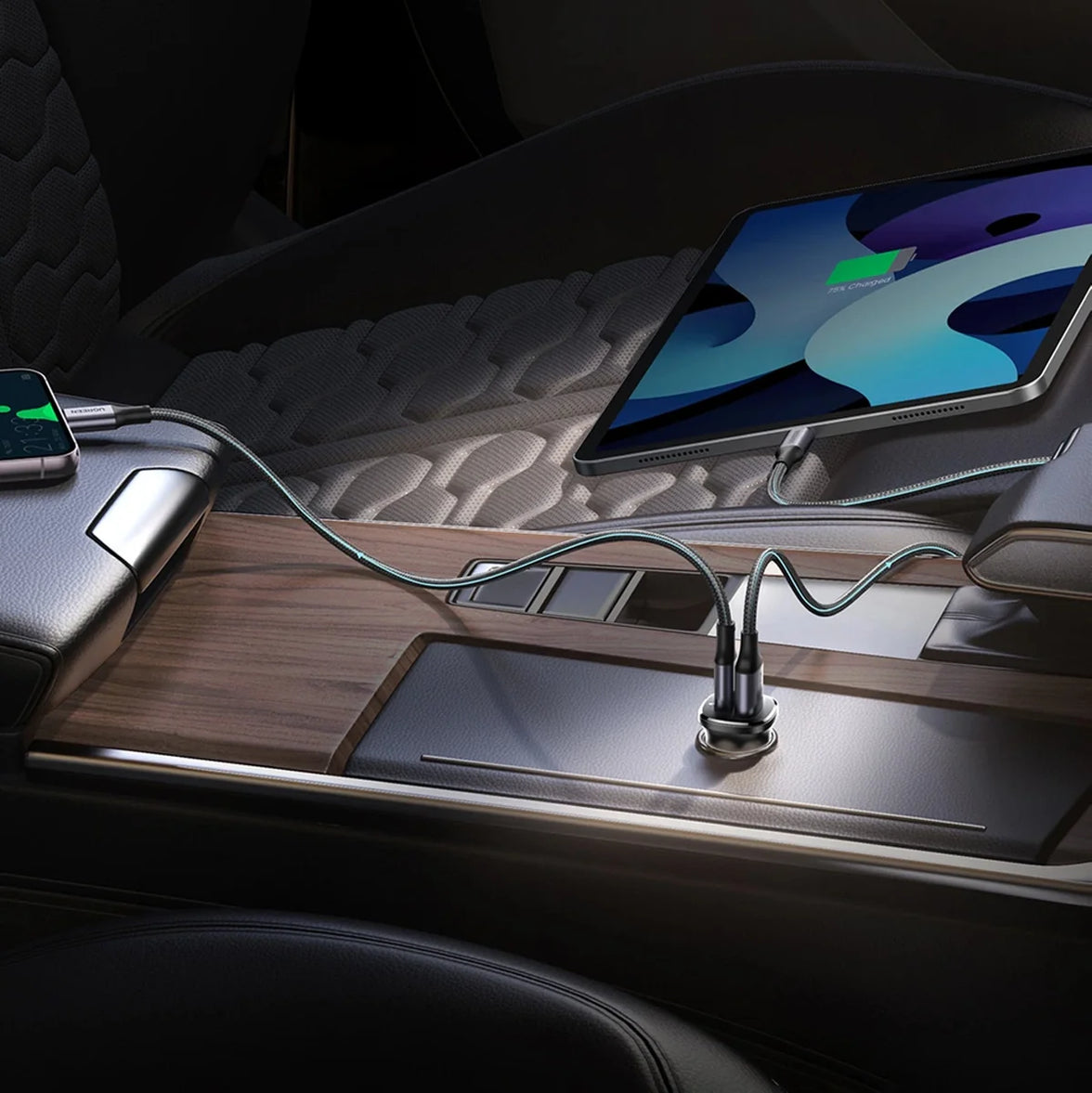 Ugreen 2-Port USB-C PD + USB-A QC 30W Fast Car Charger (EC305/25845)