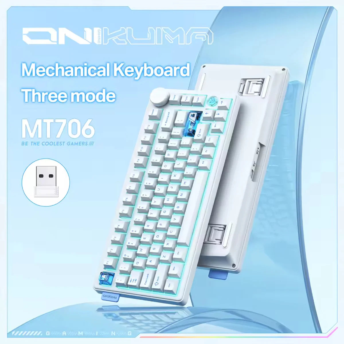 Onikuma MT706 Tri-Mode RGB 81 Keys Mechanical Keyboard