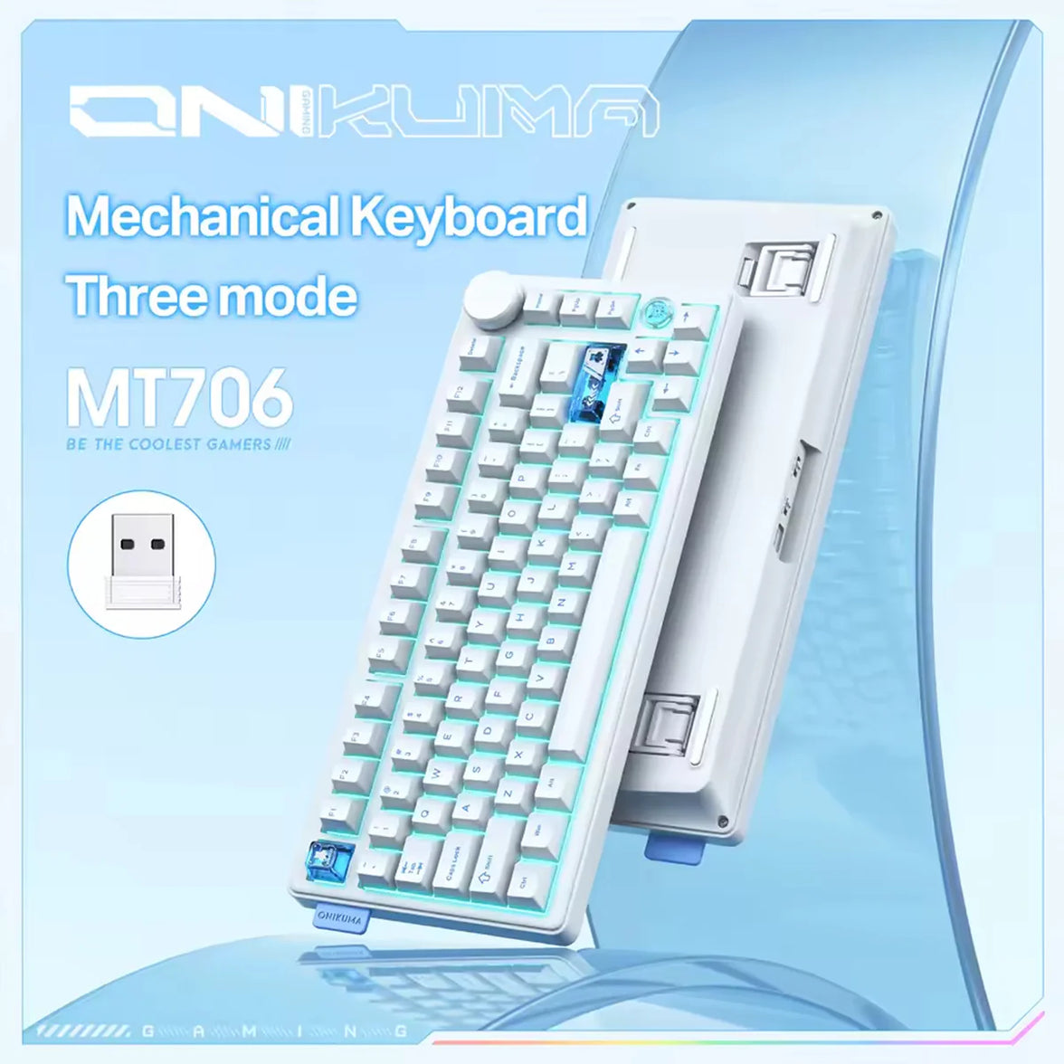 Onikuma MT706 Tri-Mode RGB 81 Keys Mechanical Keyboard