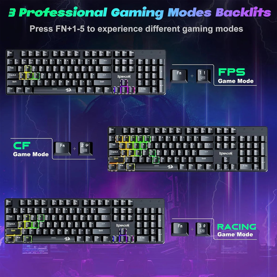 Redragon Sindri Wired Gaming Keyboard Black (K671)