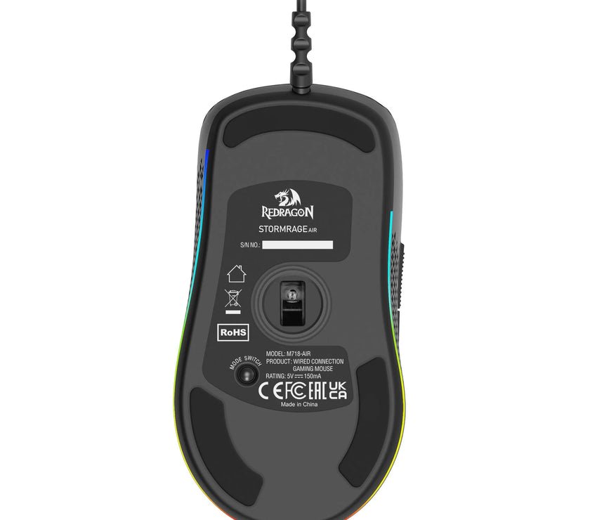 Redragon Stormrage Air Wired Gaming Mouse Black (M718-AIR)