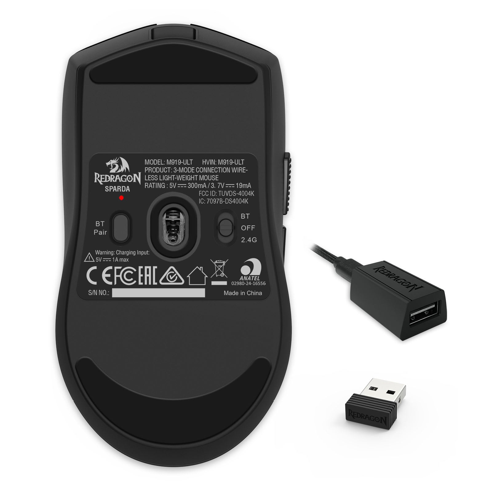 Redragon Sparda Wireless Mouse Black (M919-ULT)