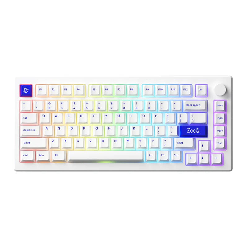 Akko MOD 007B PC Blue White Multi-Modes Hot-Swappable Mechanical Keyboard (Akko V3 Piano Pro Switch)