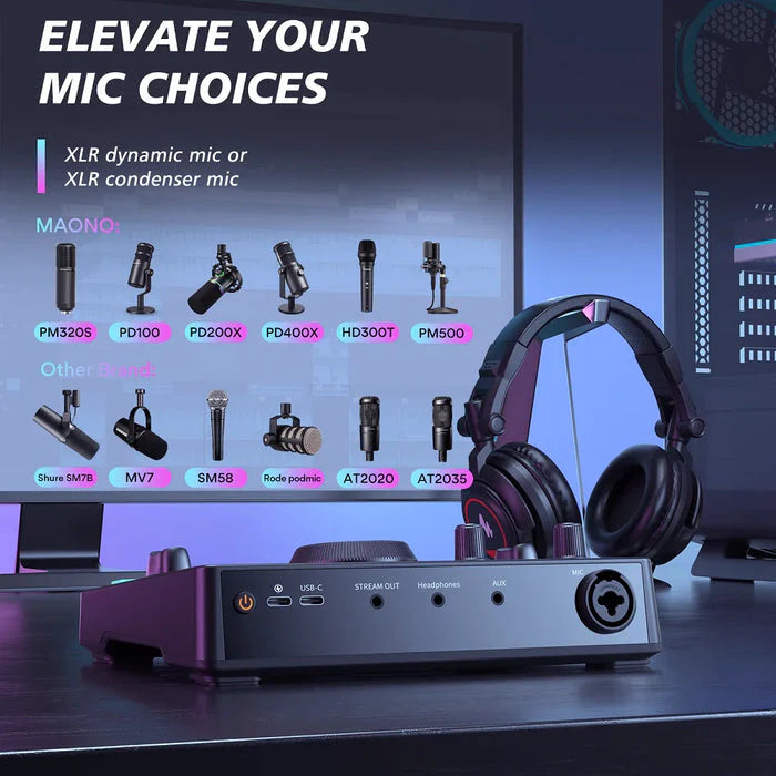 Maono Caster AMC2 Neo One-Stop Streaming Audio Mixer & Sound Card