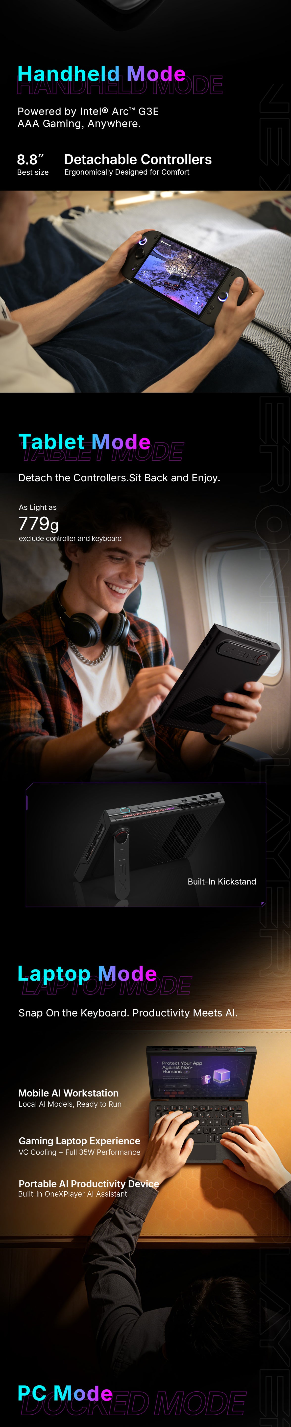 [PRE-ORDER] ONEXPLAYER 3 AI Gaming Handheld PC | Intel® Arc™ G3 Extreme | 24GB RAM | 1TB SSD | 8.8” 144Hz AMOLED | Windows 11