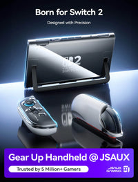 JSAUX Ergonomic Controller Full-Cover Case Set for Ninteodo Switch 2 (Clear) PC0119A