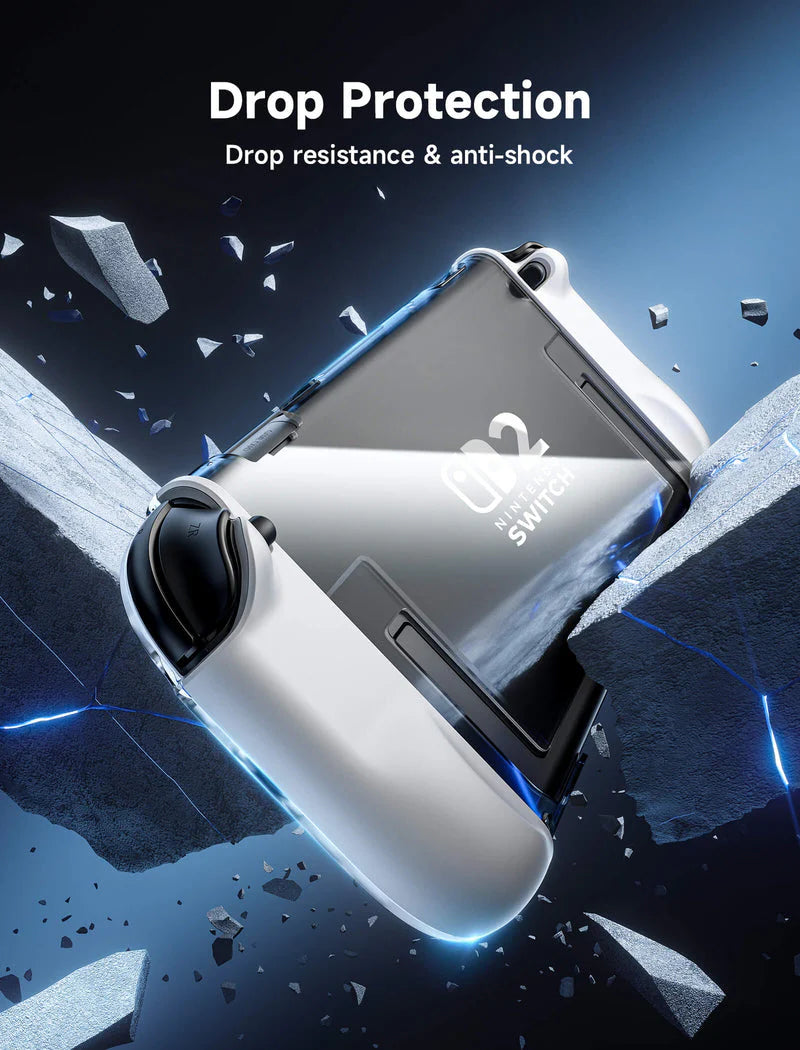 JSAUX Ergonomic Controller Full-Cover Case Set for Ninteodo Switch 2 (Clear) PC0119A