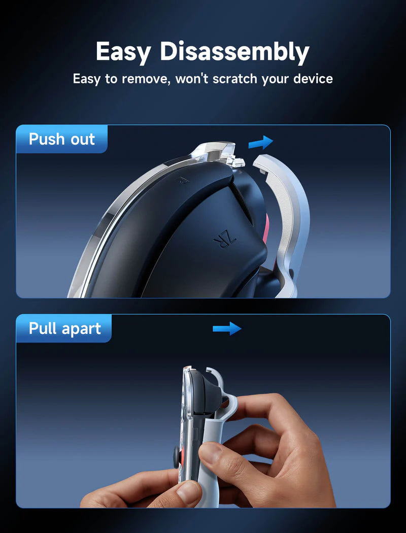 JSAUX Ergonomic Controller Full-Cover Case Set for Ninteodo Switch 2 (Clear) PC0119A