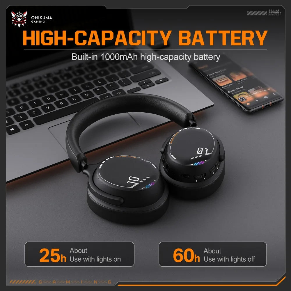 Onikuma GT886 Tr-Mode Gaming Headset Black