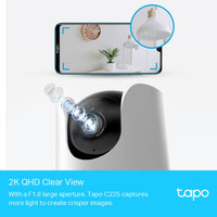 TP-Link Tapo C225 Pan/Tilt AI Home Security Wi-Fi Camera - White