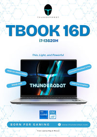 Thunderobot T-Book 16D 16" FHD IPS Intel Core i7-13620H 16GB DDR4 (64GB Max • 1 Free Slot) / 512GB SSD Intel UHD Graphics Win 11 Pro Grey