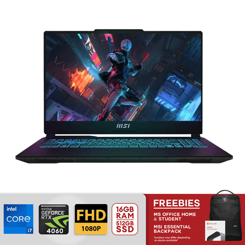 MSI Cyborg 15 A12VF-811PH 15.6" FHD (1920x1080) 144hz Alder Lake i7-12650H 16gb/512gb RTX 4060 Win11  WITH Microsoft Office Home and Student  freebie MSI Essential Backpack