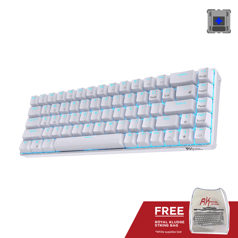 Royal Kludge RK68 Dual Mode RGB 68 Keys Hot Swappable Mechanical Keyboard White Blue Switch