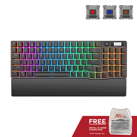 Royal Kludge RK96 Tri Mode RGB 96 Keys Hot Swappable White Mechanical Keyboard Black