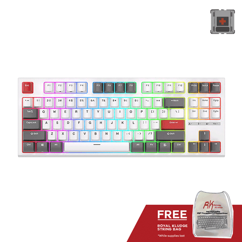 Royal Kludge RKR87 Single Mode RGB 87 Keys Hot Swappable Mechanical Keyboard White Brown Switch