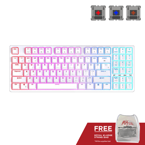 Royal Kludge RK92 Tri Mode RGB 92 Keys Hot Swappable Mechanical Keyboard White