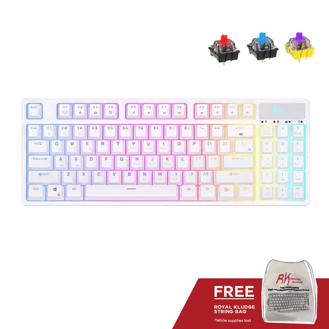 Royal Kludge RK89 Tri Mode RGB 89 Keys Hot Swappable Mechanical Keyboard White