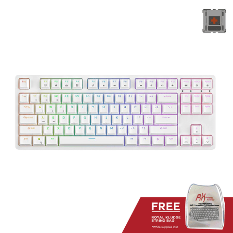 Royal Kludge RK87 Tri Mode RGB 87 Keys Hot Swappable Mechanical keyboard White Brown Switch